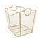 20" Gold Metal Storage Basket with Curved Sides & Ring Handles